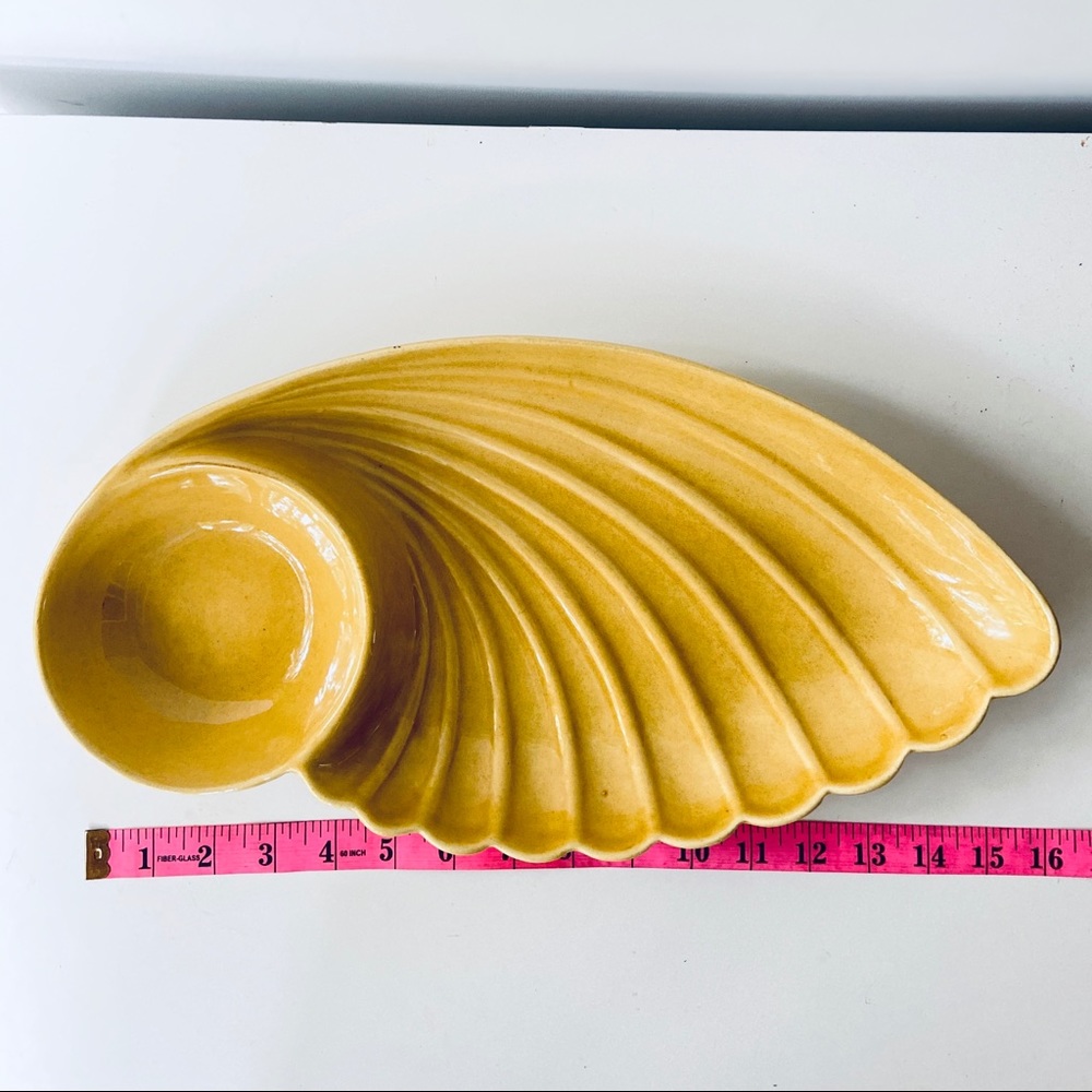 SOLD Vintage 60s Yellow Ceramic Dish Serving Platter